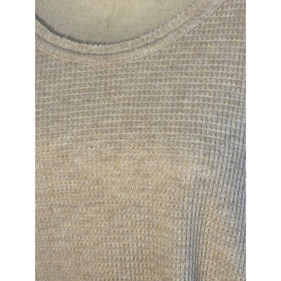Free People Thermal Oatmeal Beige Long Sleeve Top We the Free Tee Small - Picture 4 of 8